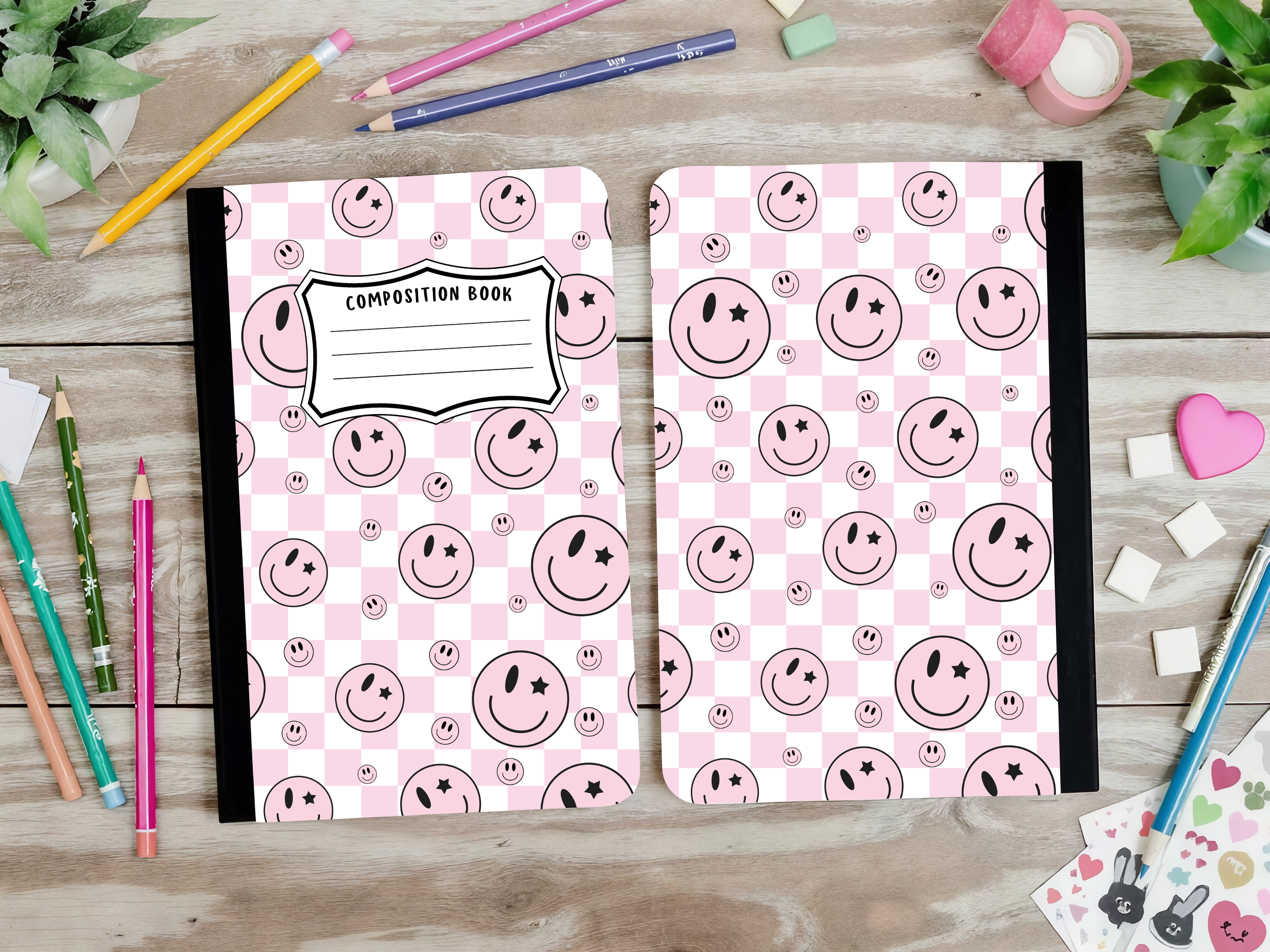 Lavender Happy Face Composition Book