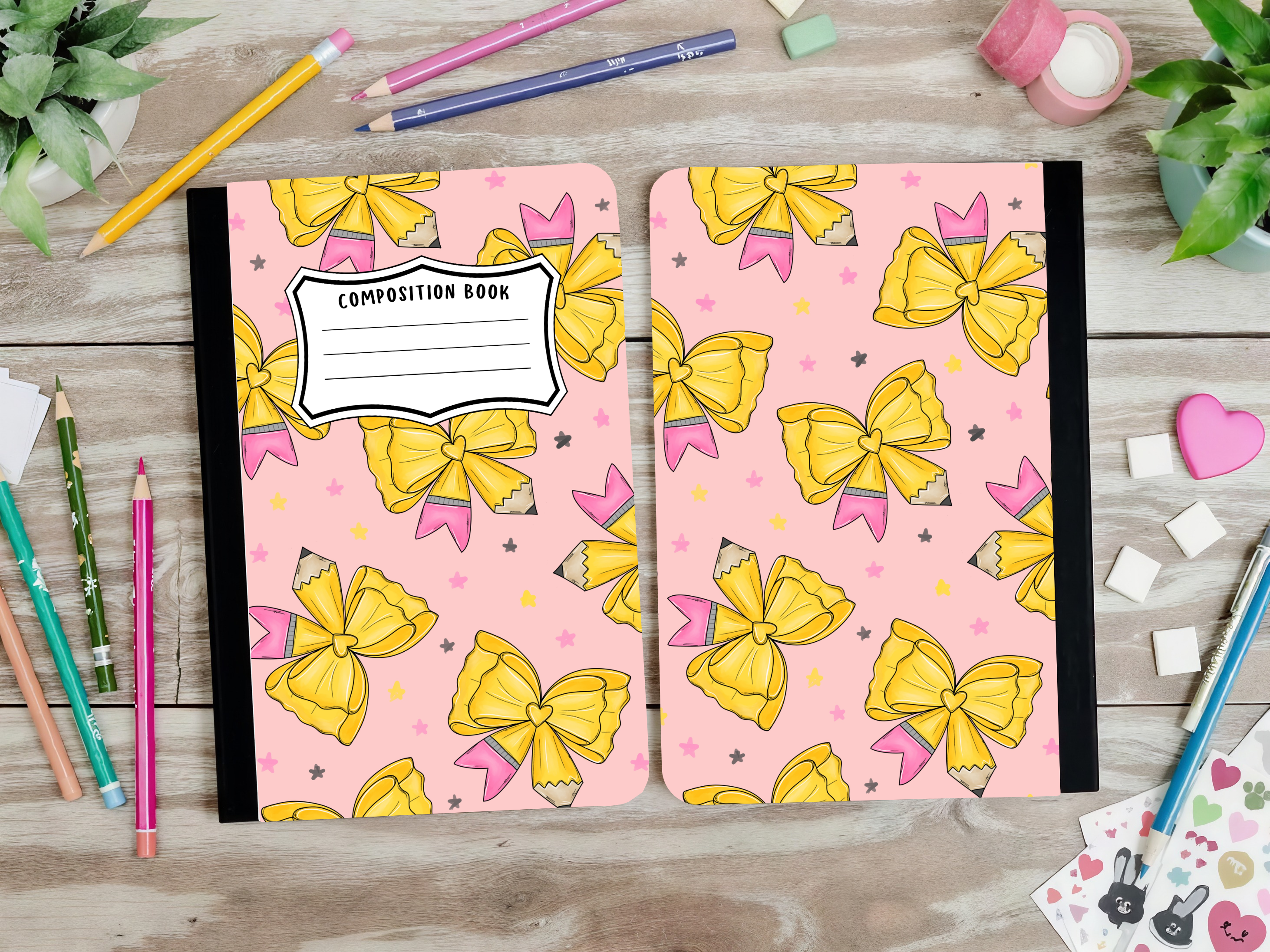 Big Pencil Bows Composition Book