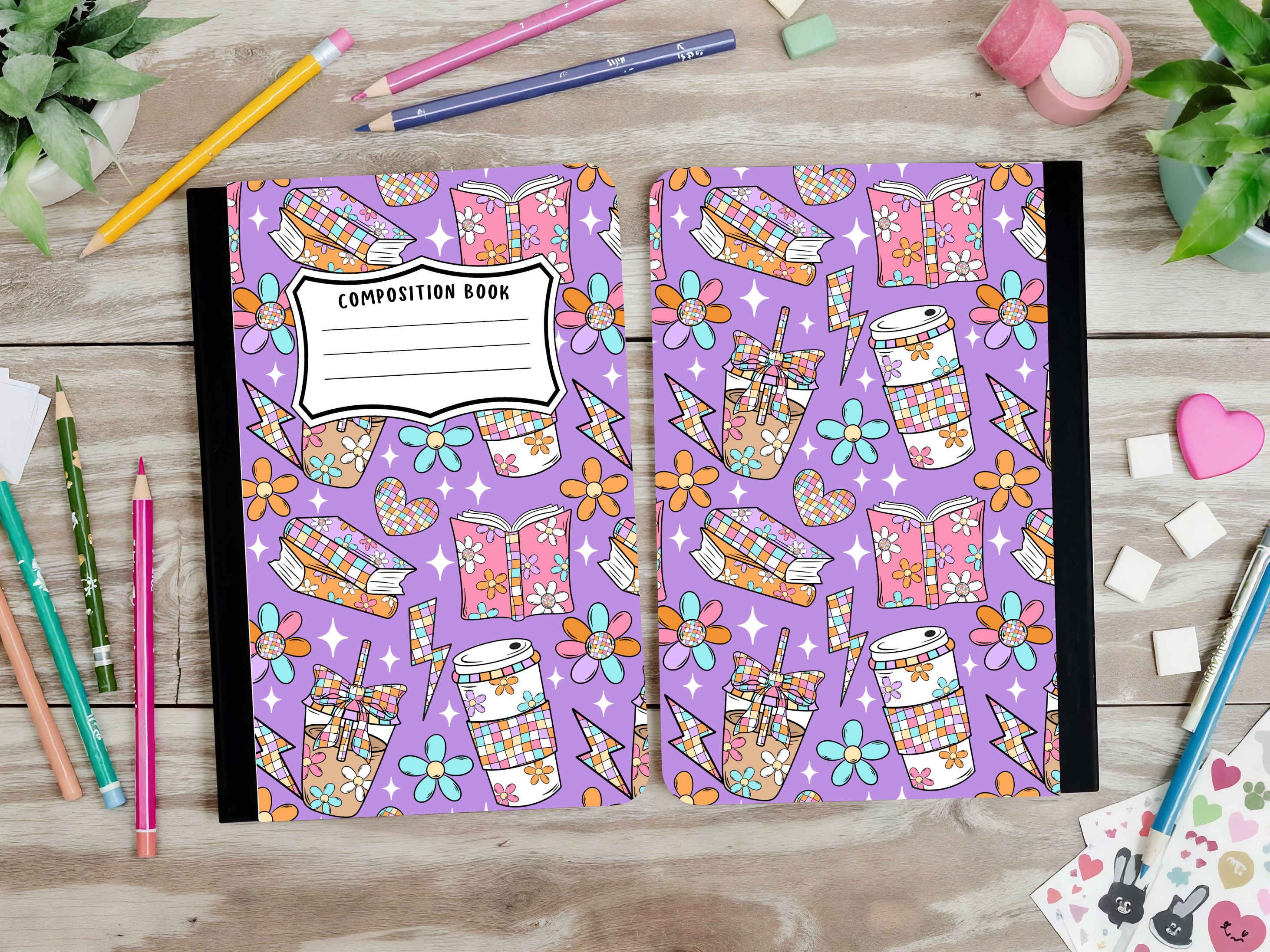 Bookish and Coffee Composition Book