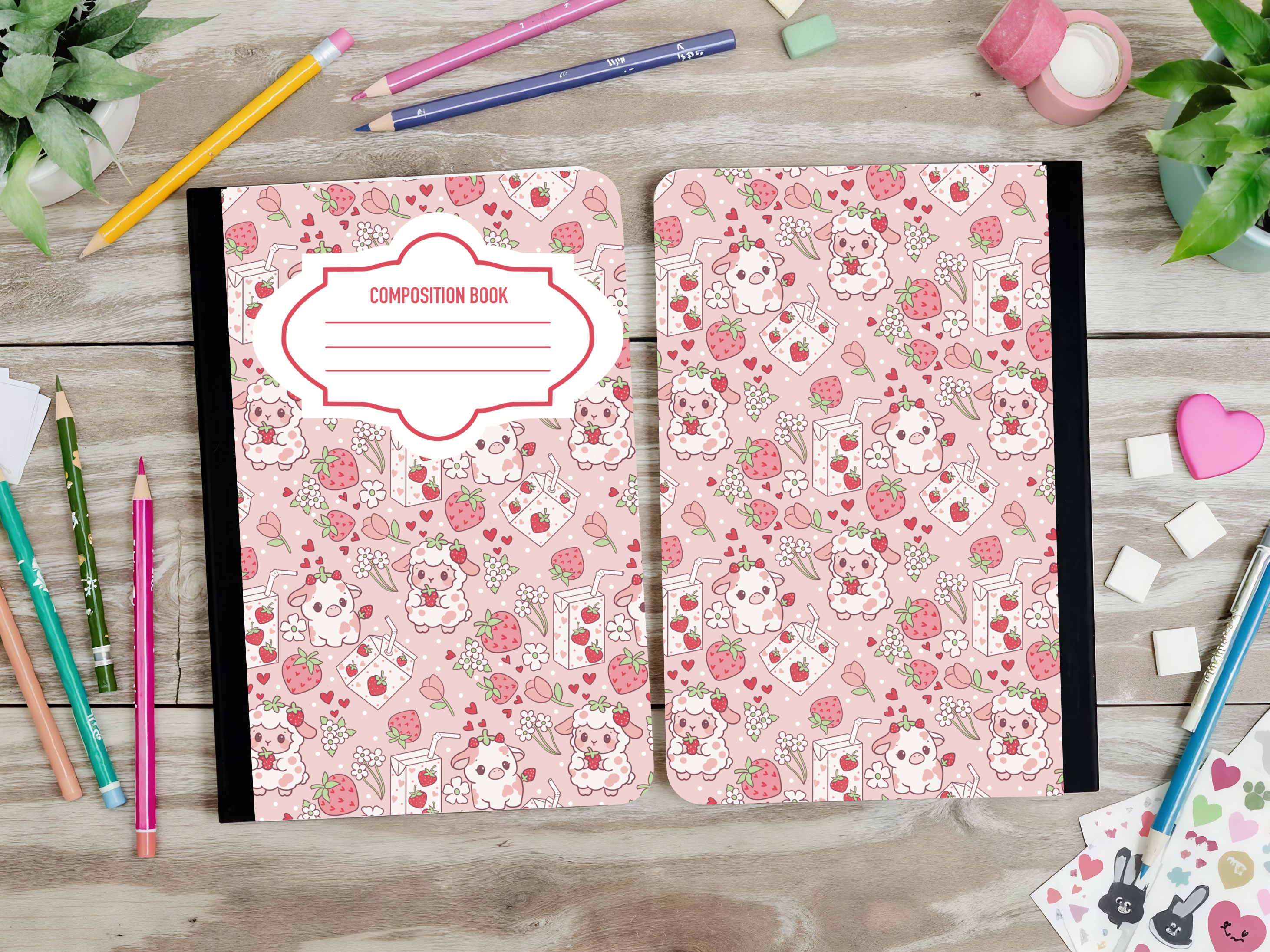 Strawberry Cows Composition Book