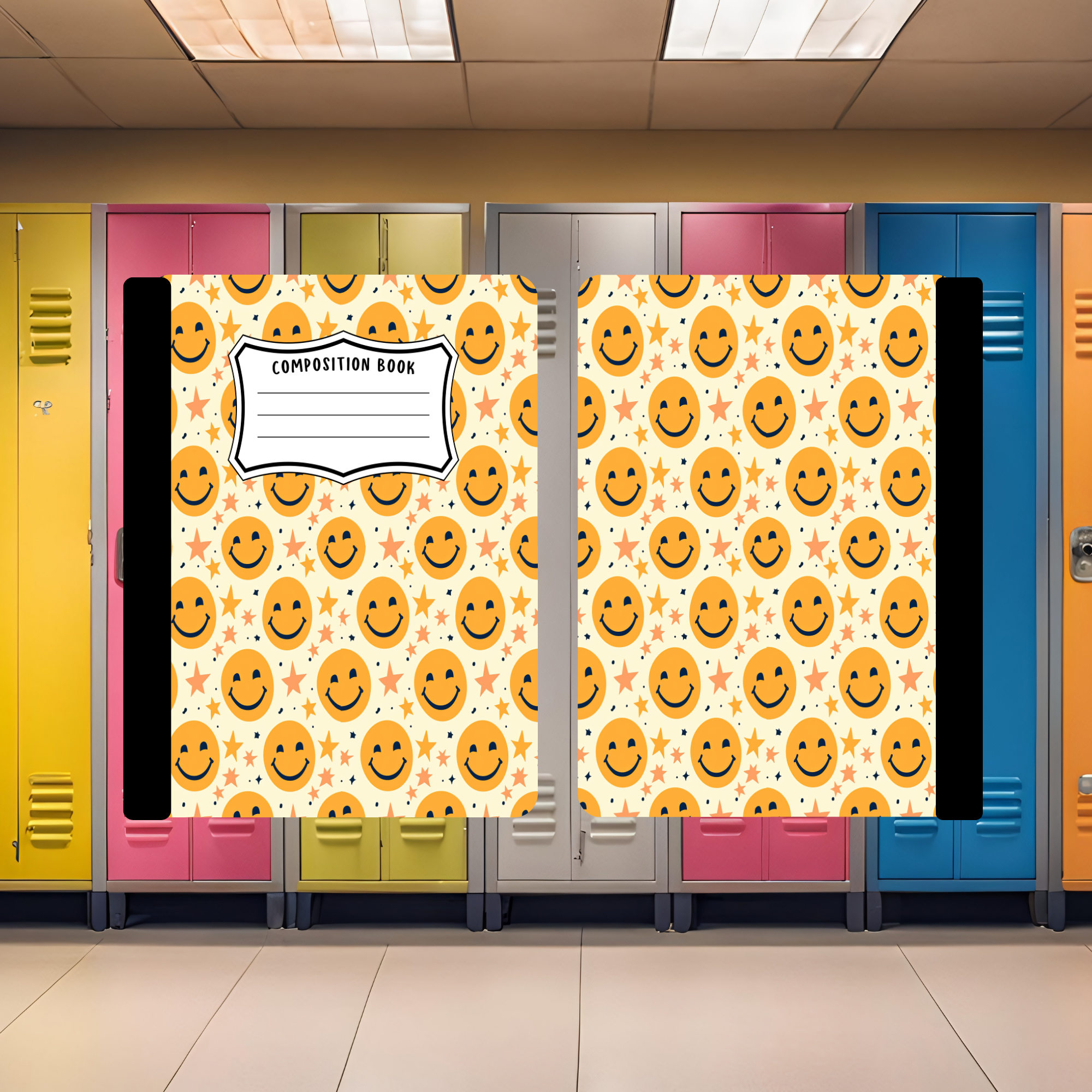 Smiley with Stars Composition Book