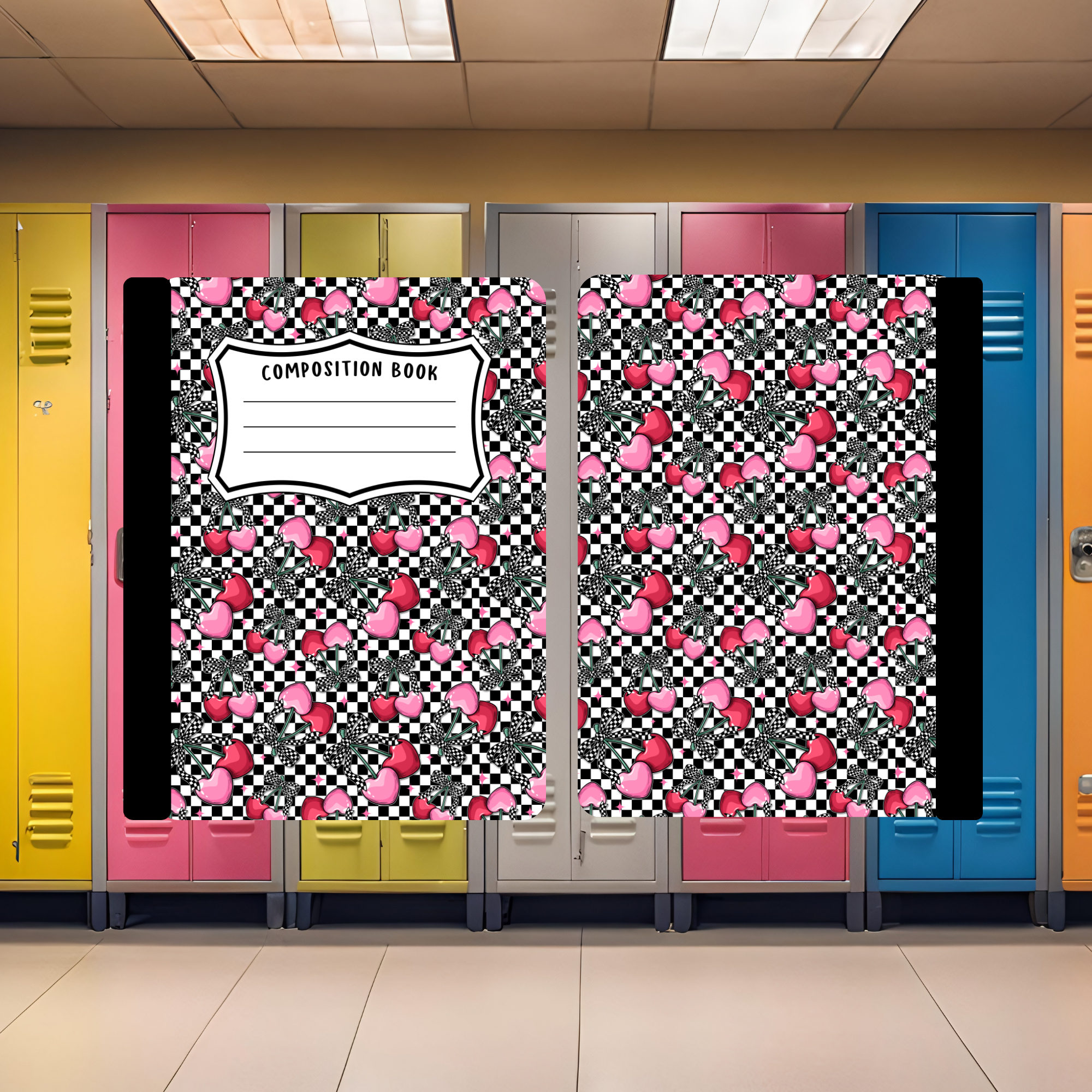 Cherry Hearts Composition Book