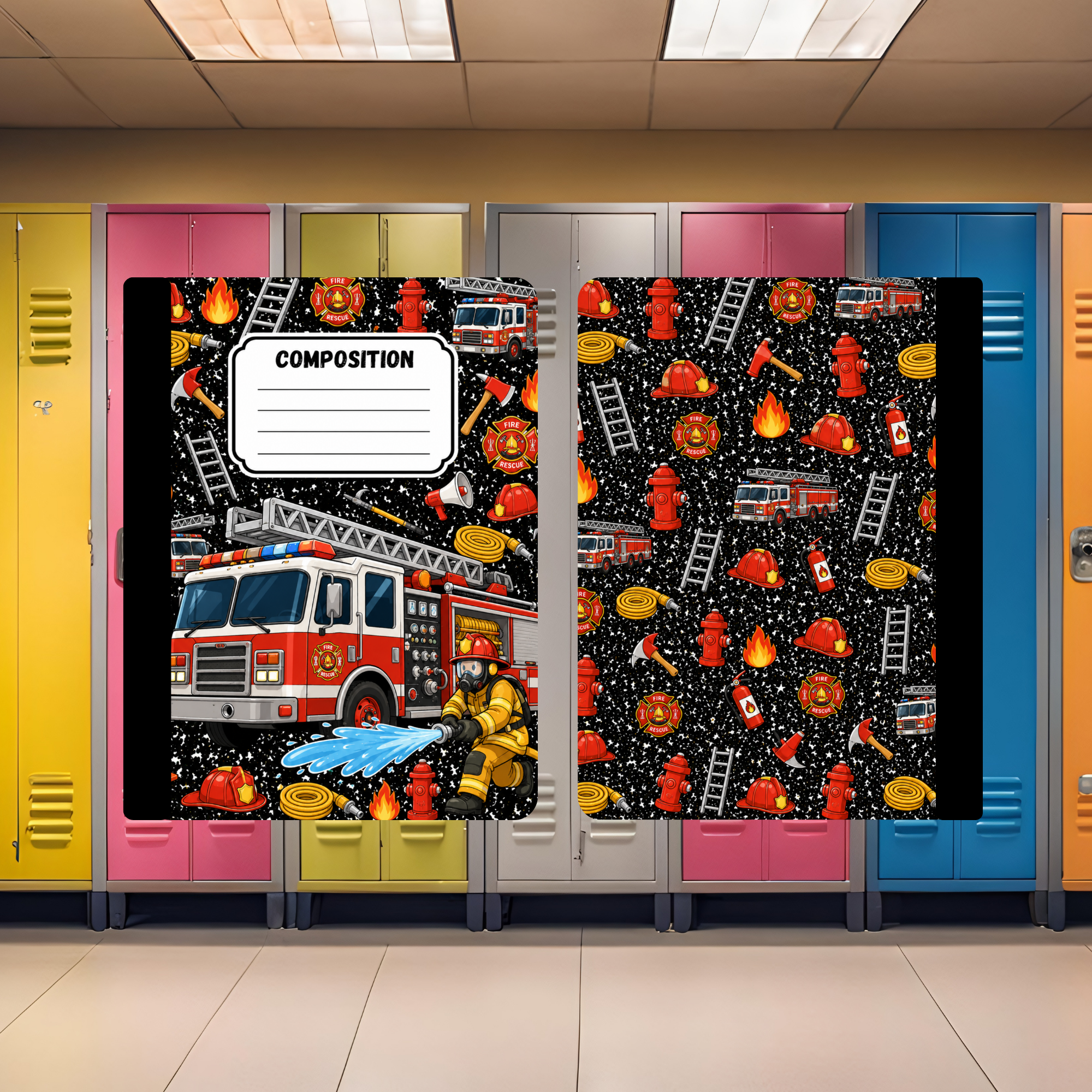 Firetruck Composition Book