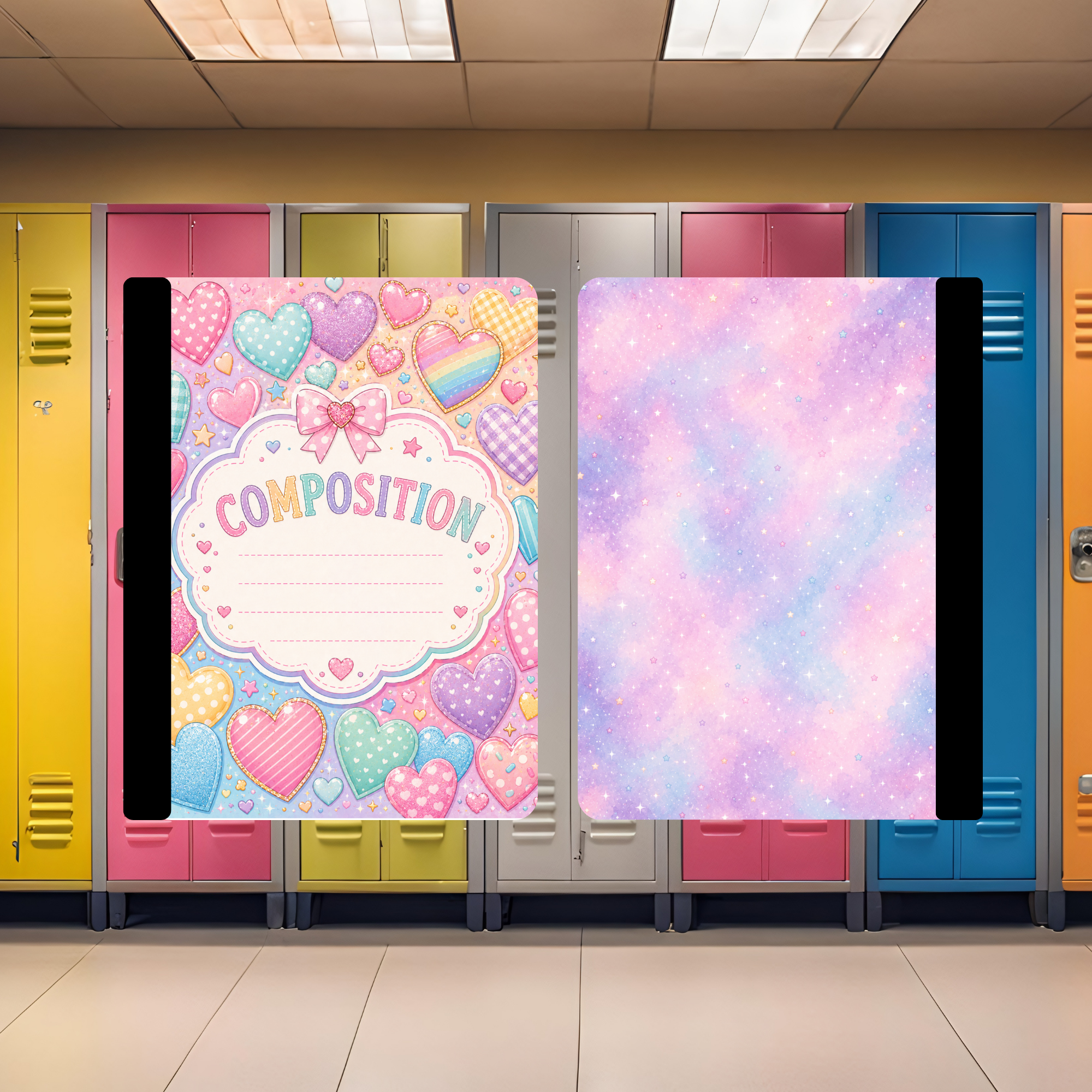 Pastel Hearts Composition Book