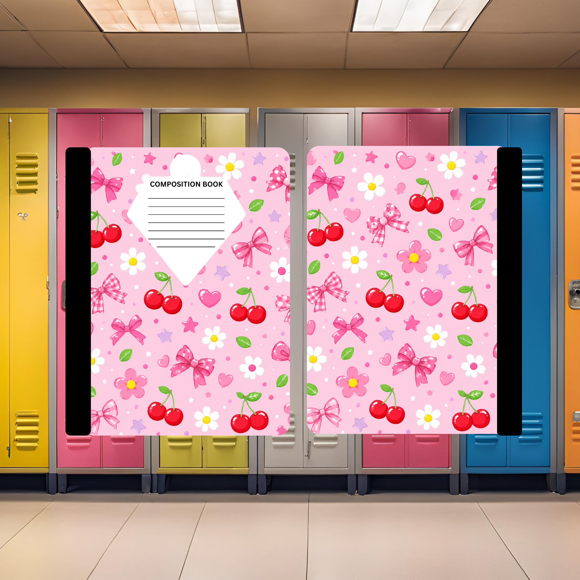 Cherries and Florals Composition Book