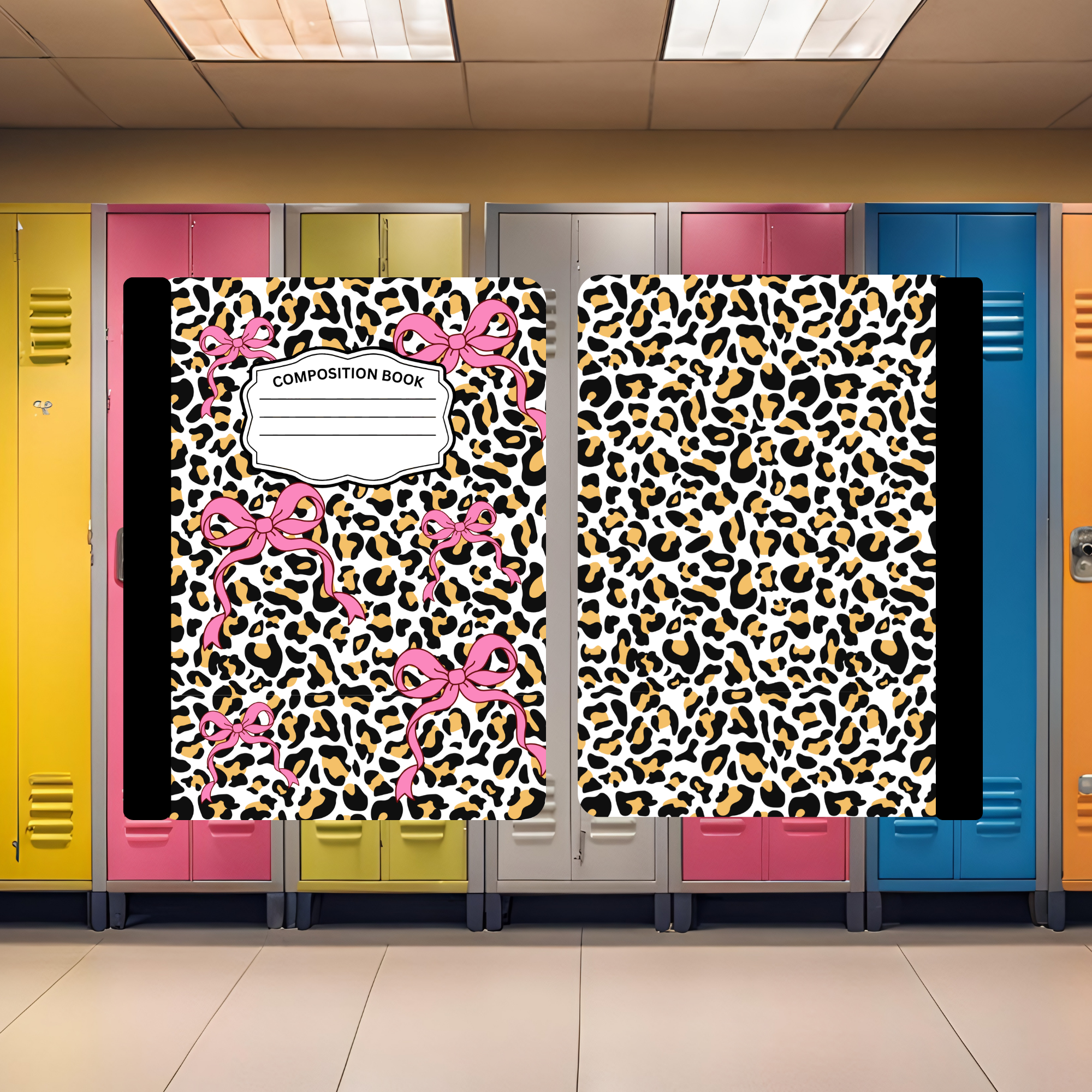 Cheeta & Pink Bows Composition Book