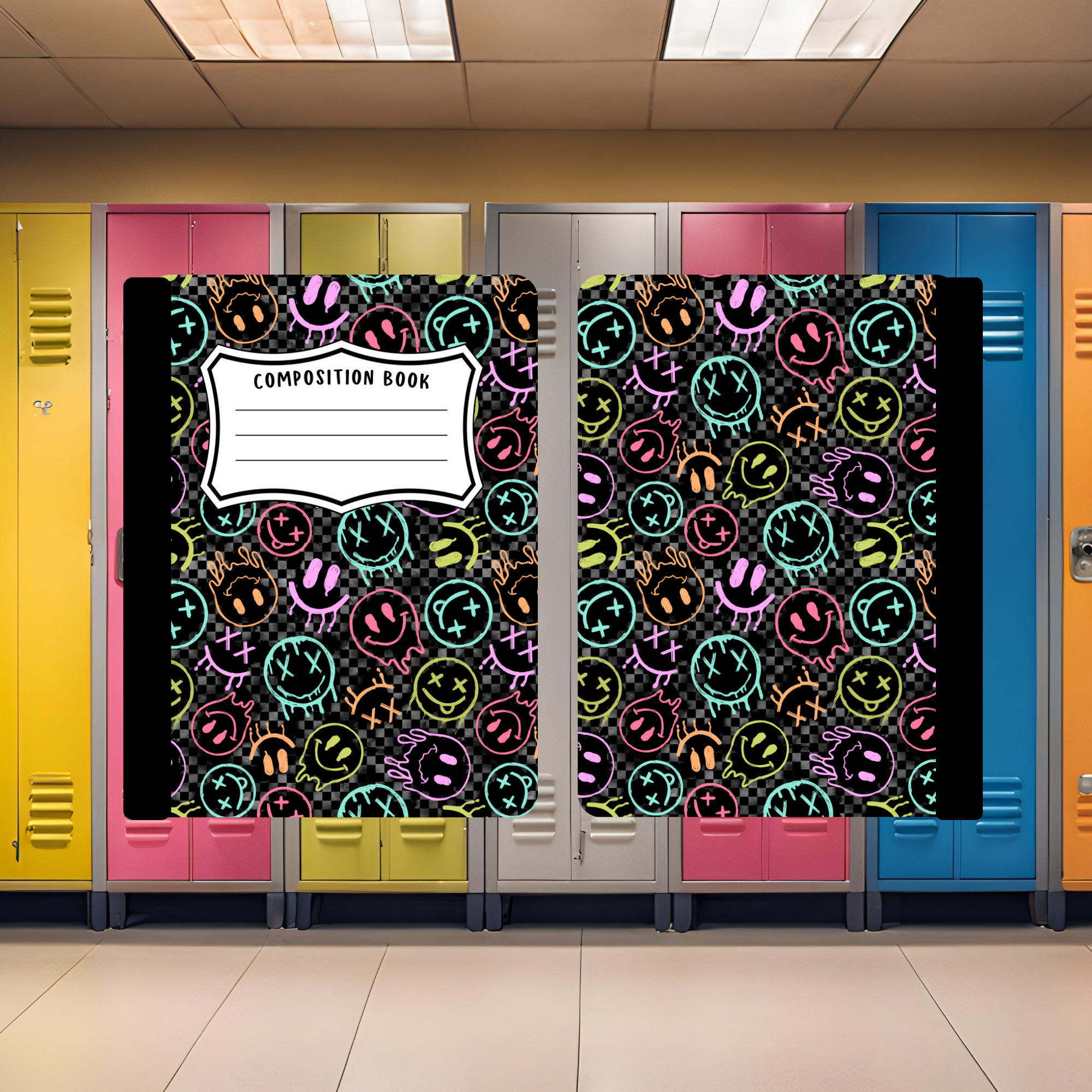 Rainbow Drip Smiles Composition Book