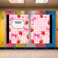 Strawberries & Bows on Plaid Composition Book