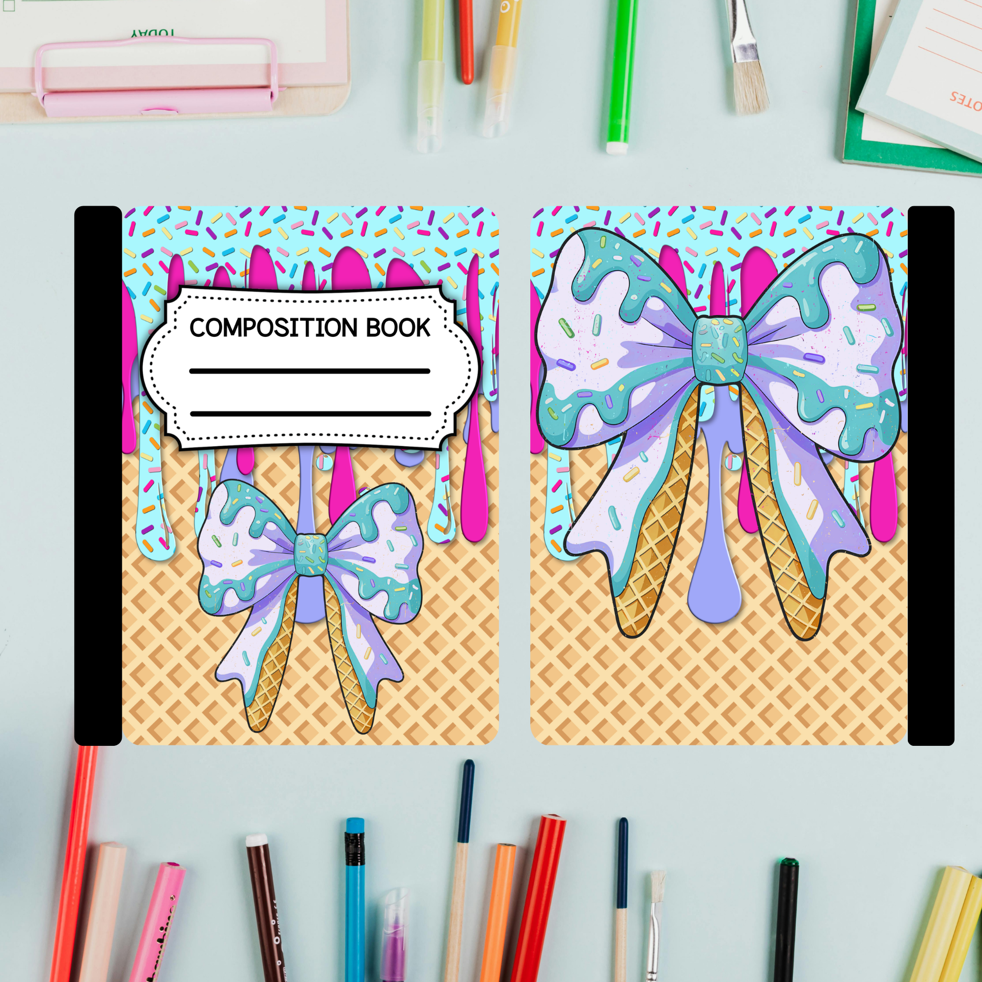 Blue Bow Ice Cream Composition Book