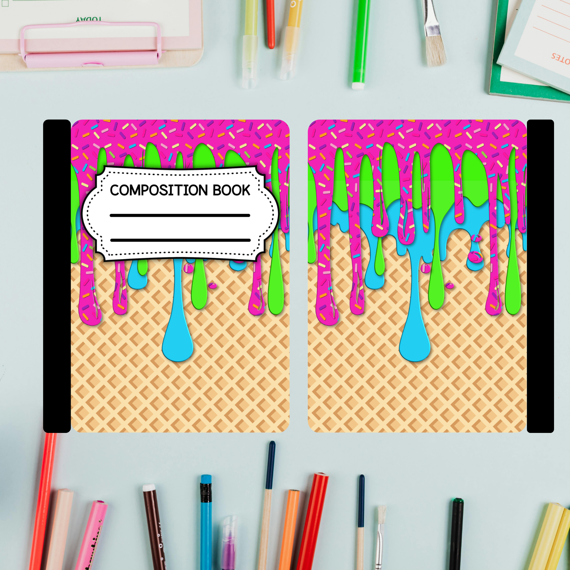 Pink Ice Cream Drip  Composition Book