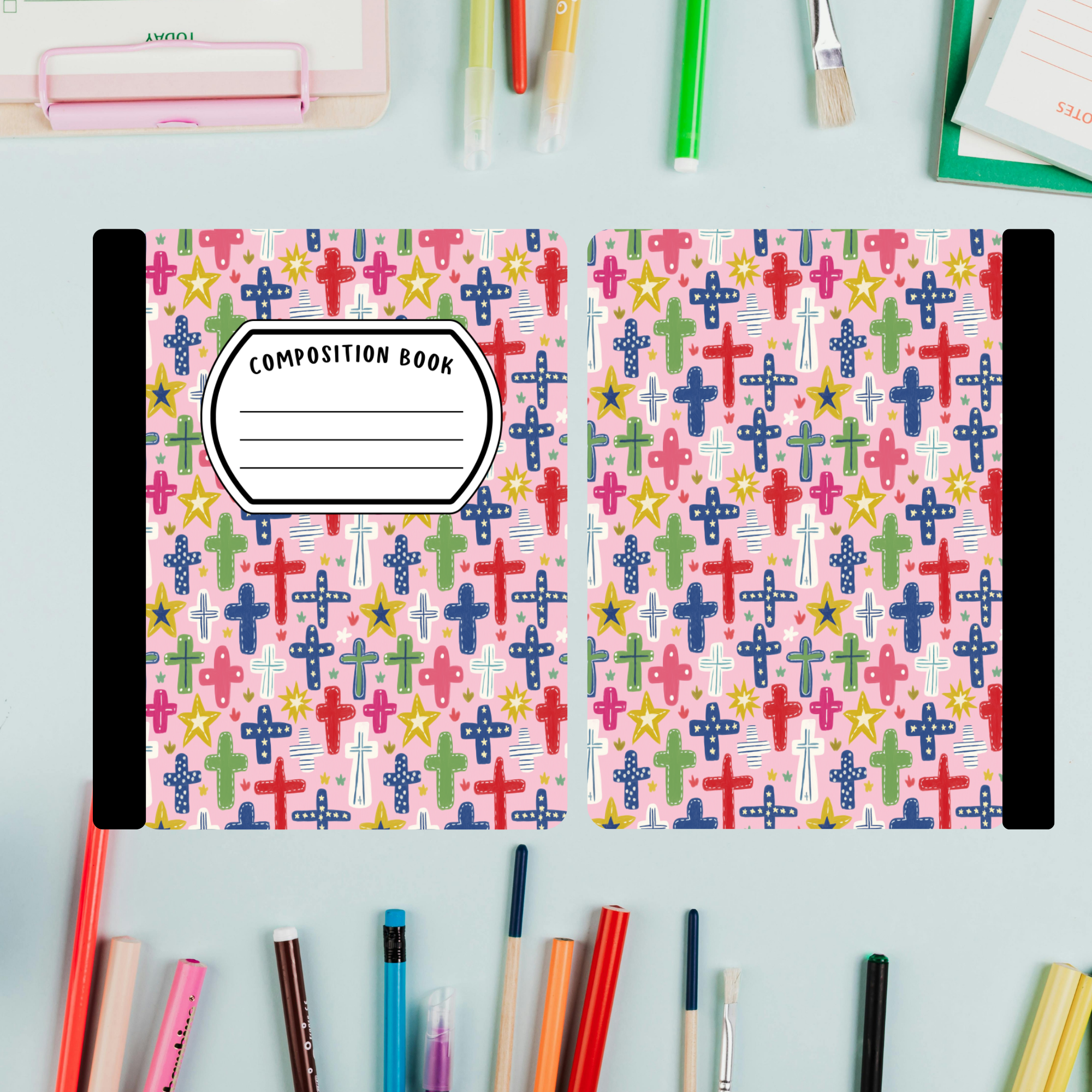 Colorful Crosses  Composition Book