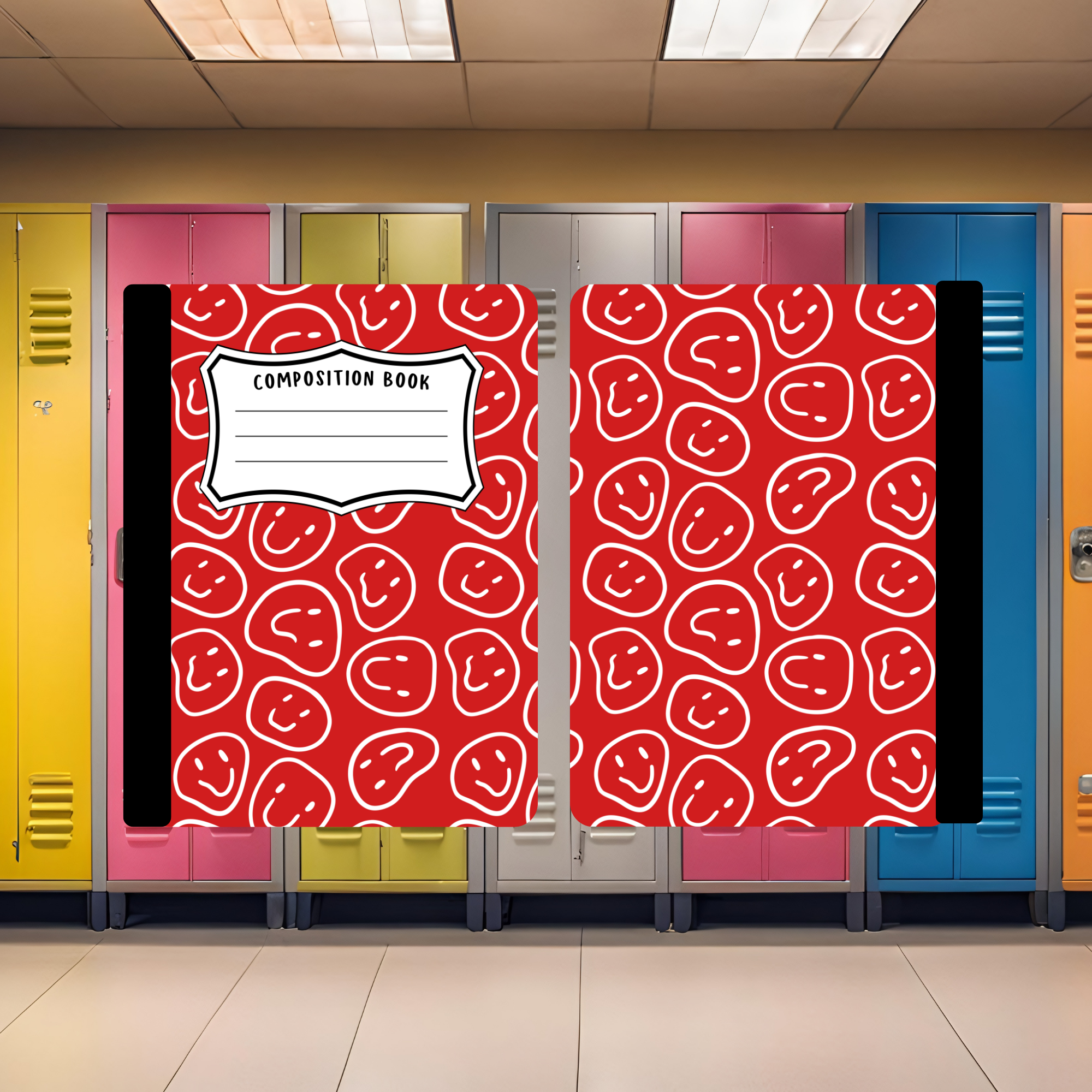 Red Smiley Composition Book