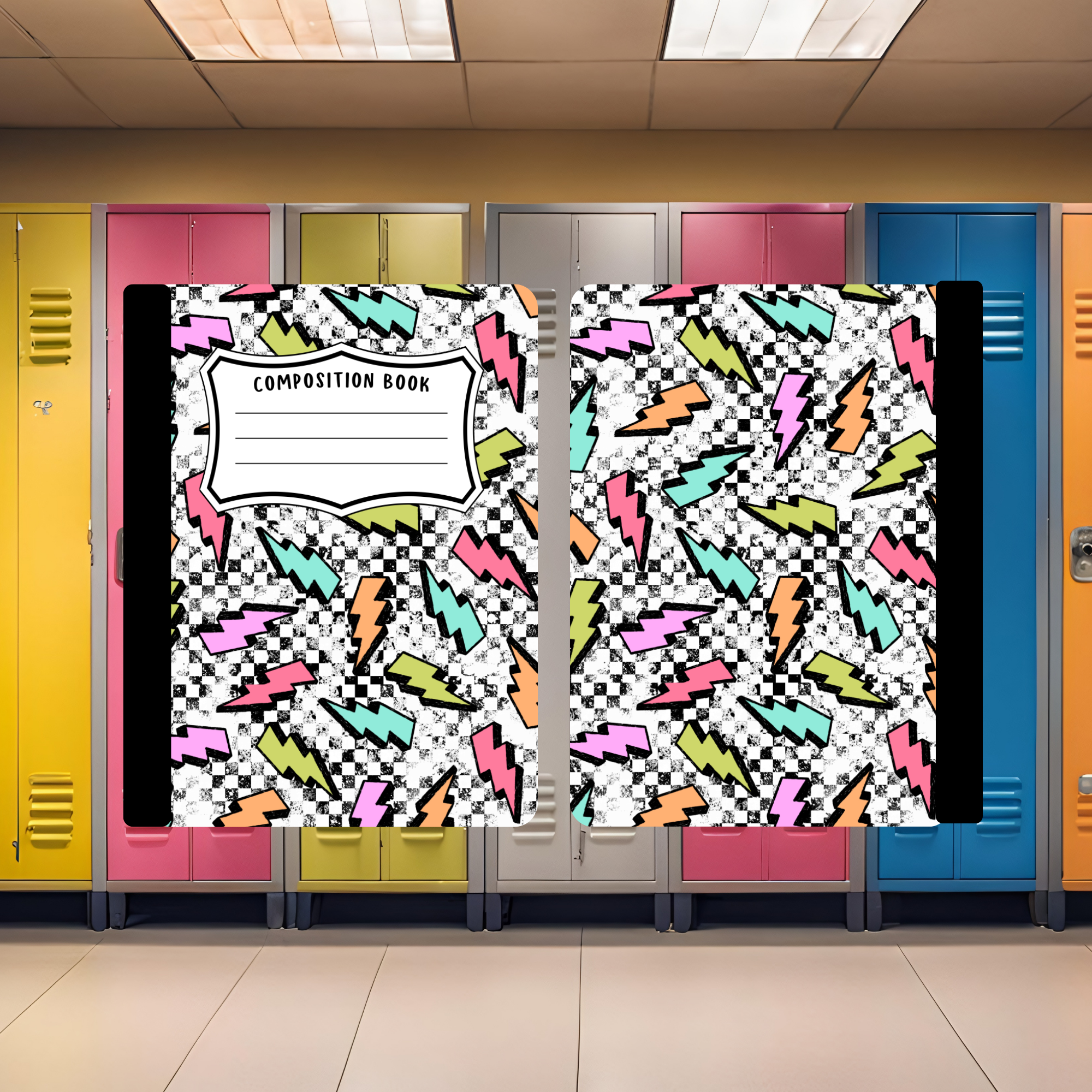 Rainbow Lightning Bolts Composition Book