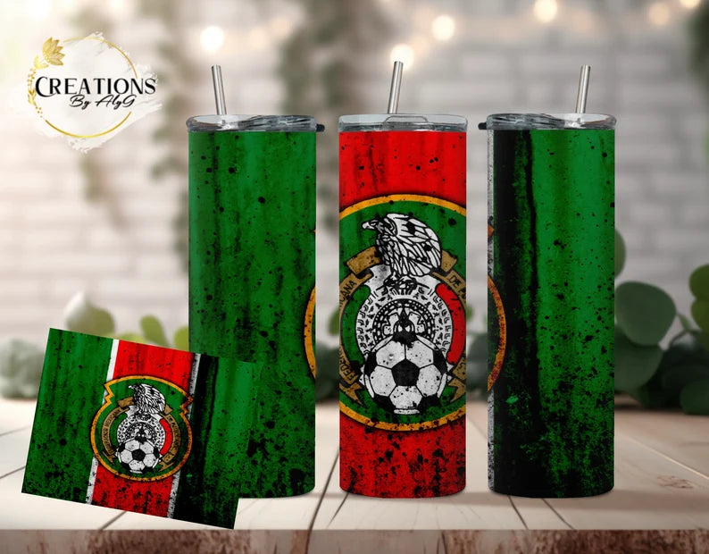 Mexico Soccer Tumbler - El Tri Eagle Flag Design