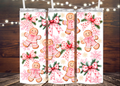 Pink Gingerbread Christmas Tumbler - Sweet Holiday Design