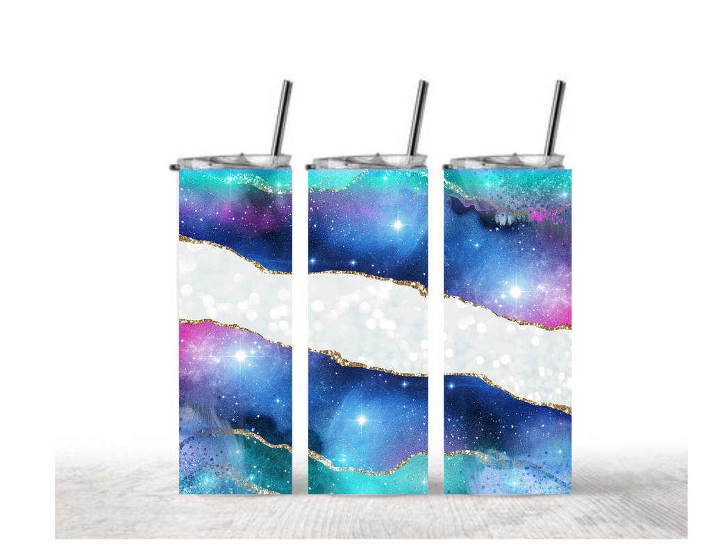 Galaxy Geode Tumbler with Gold Accents