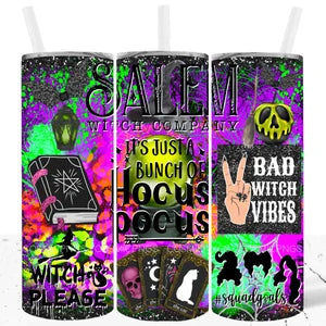 Salem Witch Vibes Neon Tumbler