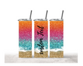 Custom Text Beach Glitter Tumbler