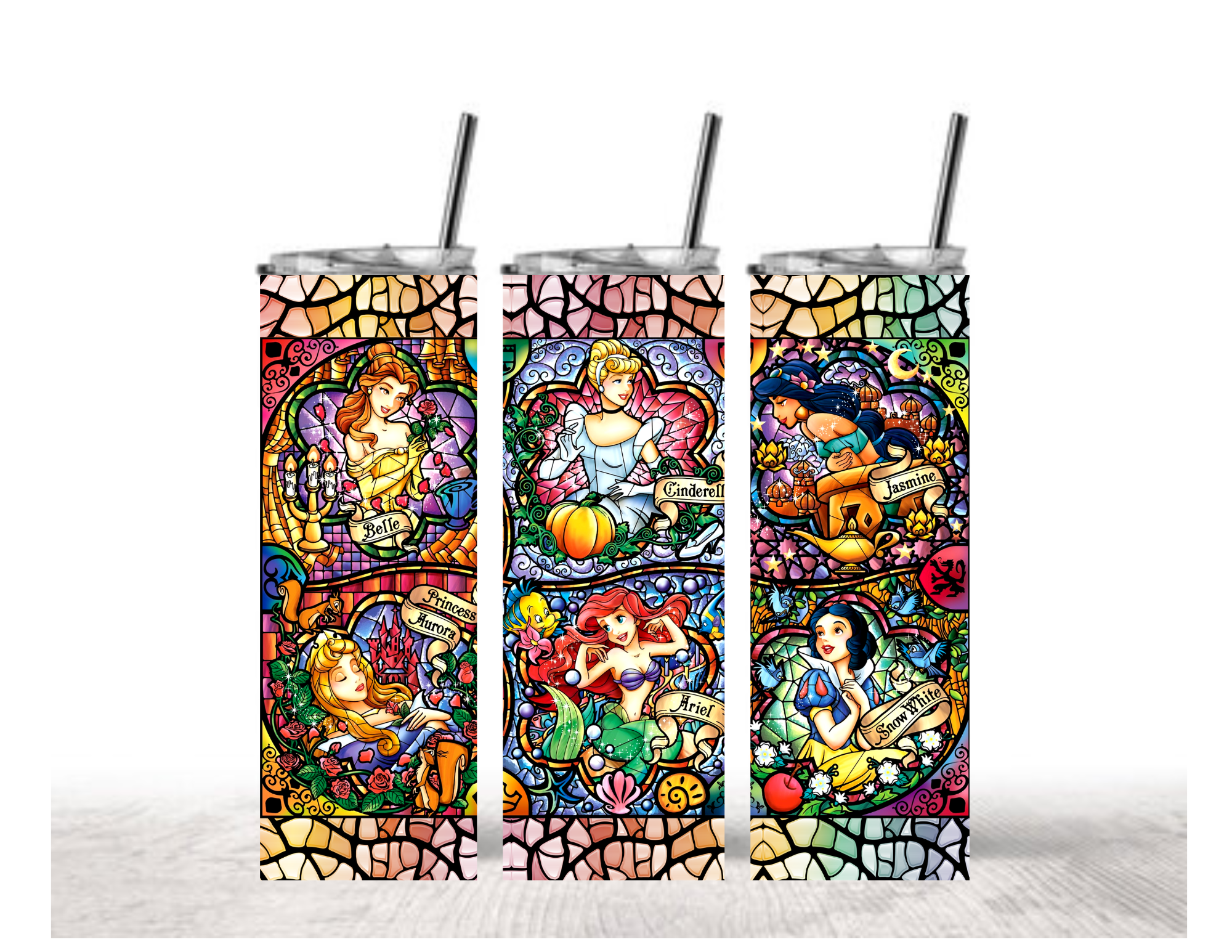 Princess Stained Glass 20oz Tumbler