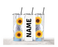 Personalized Sunflower Tumbler - 20oz Straight Tumbler with Custom Name