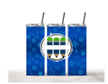 Teacher Tumbler - Blue School Supplies Design