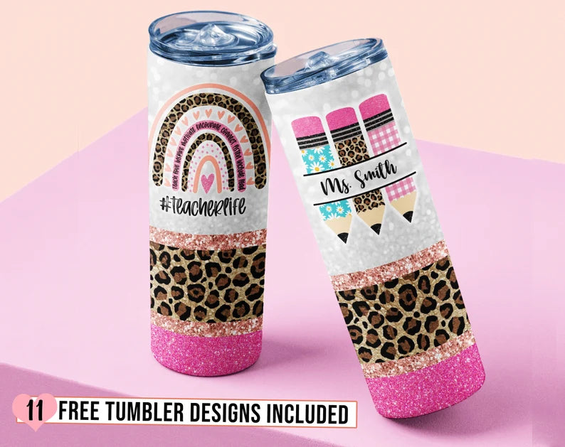 Teacher Life Rainbow Tumbler - 20oz Straight Tumbler