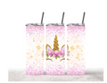 Unicorn Tumbler - Pink Glitter Sparkle Design